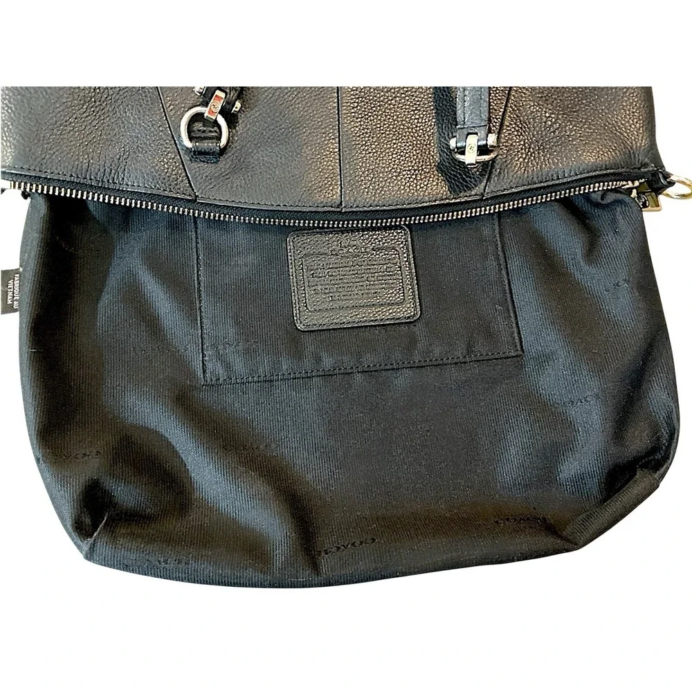 Coach Prairie Satchel Black Soft Pebbled Leather Shoulder Crossbody Bag Purse